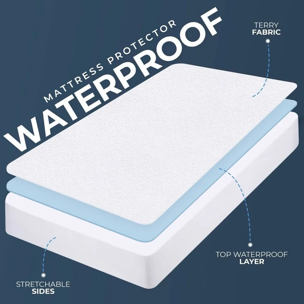New Utopia Bedding Terry Waterproof Mattress Protector Queen